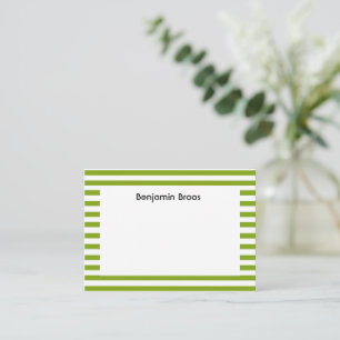 Custom name green and white stripes card