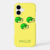 Custom name green football helmet yellow