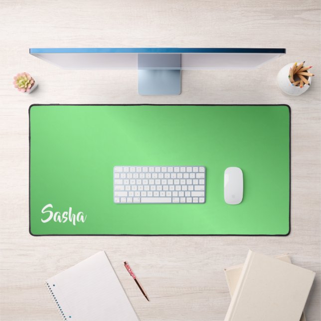 Custom name green gradient desk mat (Office 1)