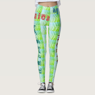 Custom Name Green Leggings