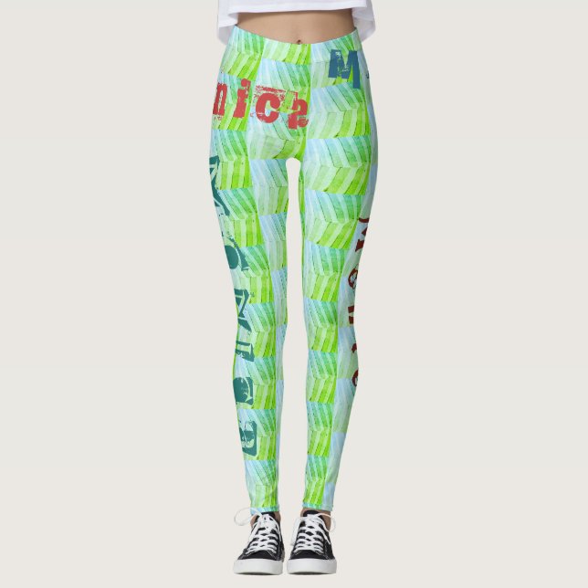 Custom Name Green Leggings (Front)