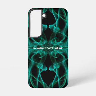 Custom Name Green Smoke Symmetrical Black Samsung Galaxy Case