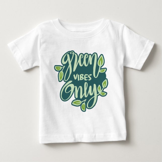 Custom Name Green Vibes Baby T-Shirt (Front)