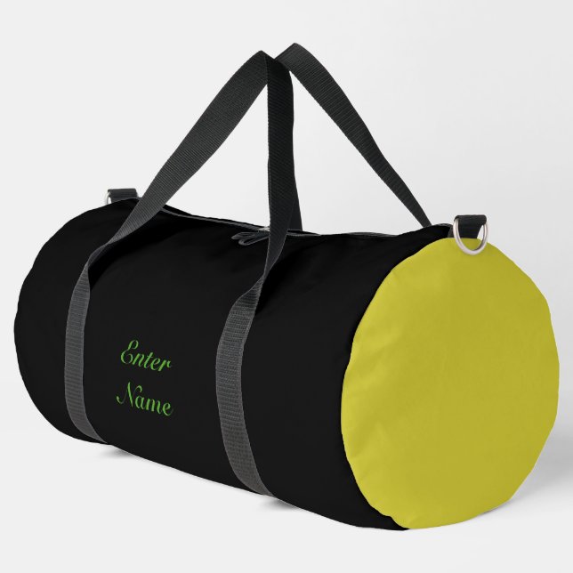 Custom Name Green Yellow Gym Bag JK 2025 (Left Corner)