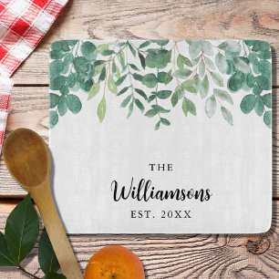Custom Name Greenery Cutting Board