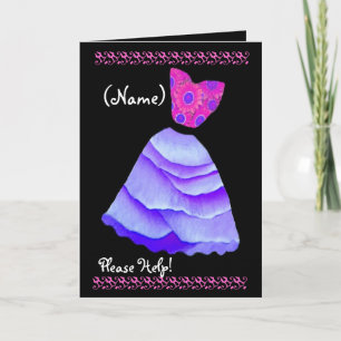 CUSTOM NAME Greeter Invitation PURPLE Gown