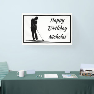 Custom Name Greeting Golf Golfer Player Banner