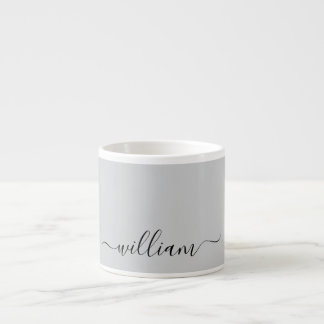 Custom Name Grey Espresso Mug