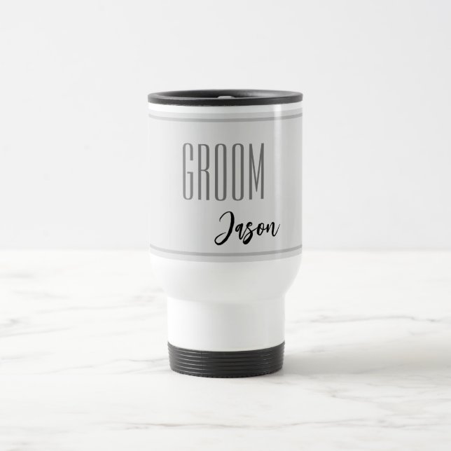Custom Name Groom Travel Mug (Center)