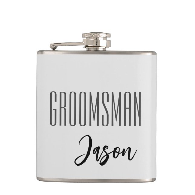 Custom Name Groomsman Flask (Front)