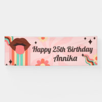 Custom Name, Groovy Birthday Party Banner