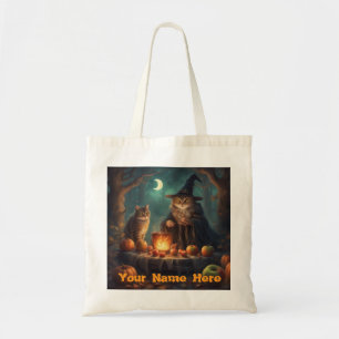 Custom name Halloween cats in costume Tote Bag