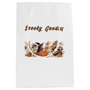 Custom Name Halloween Spooky Goodies Cute Bunny Medium Gift Bag