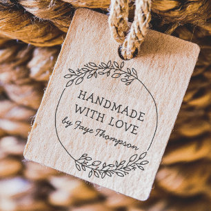 Custom Name Handmade With Love Rubber Stamp