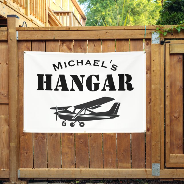 Custom Name Hangar Cessna Aeroplane Pilot Aviation Banner (Creator Uploaded)
