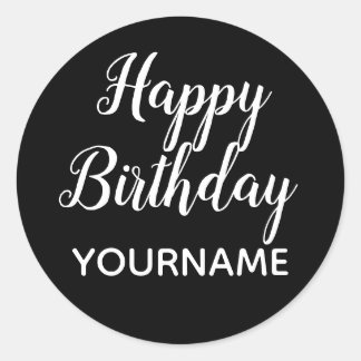 Custom NAME Happy Birthday Party Classic Round Sticker