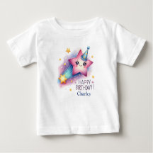Custom Name "Happy Birthday" Star T-Shirt