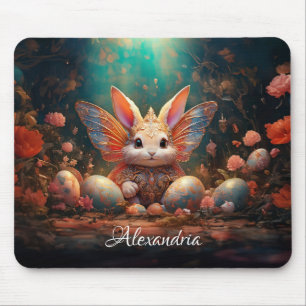 Custom Name Happy Easter Bunny with Easter eggs Mouse Pad