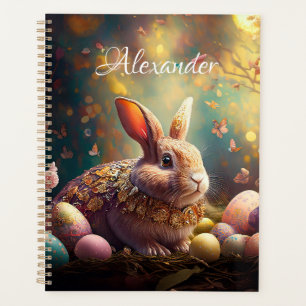 Custom Name Happy Easter Bunny with Easter eggs Planner