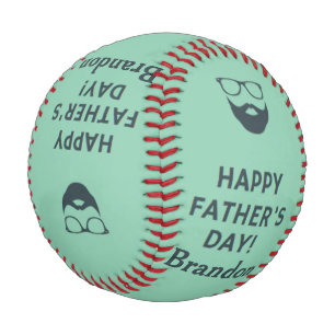 Custom name happy father's day turquoise baseball