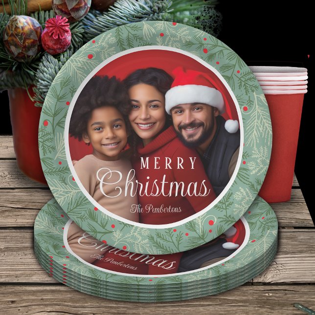 Custom Name Happy Holidays Paper Plate (Creator Uploaded)