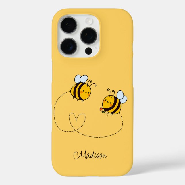 Custom Name Happy Love Bees Case-Mate iPhone Case (Back)