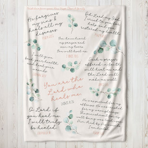 Custom Name Healing Scriptures Prayer Gift Sherpa Blanket