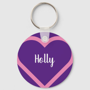 Custom Name Heart Key Ring