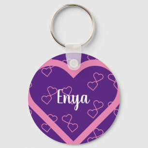 Custom Name Heart Key Ring