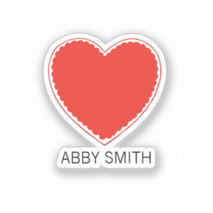 Custom Name Heart Kid Water Bottle Vinyl