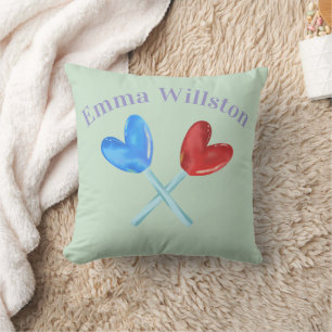 Custom Name Heart Lollipop Cushion