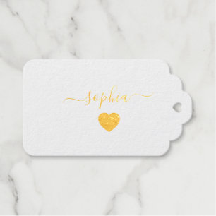 Custom Name Heart Mark Foil Tag for Special Gifts