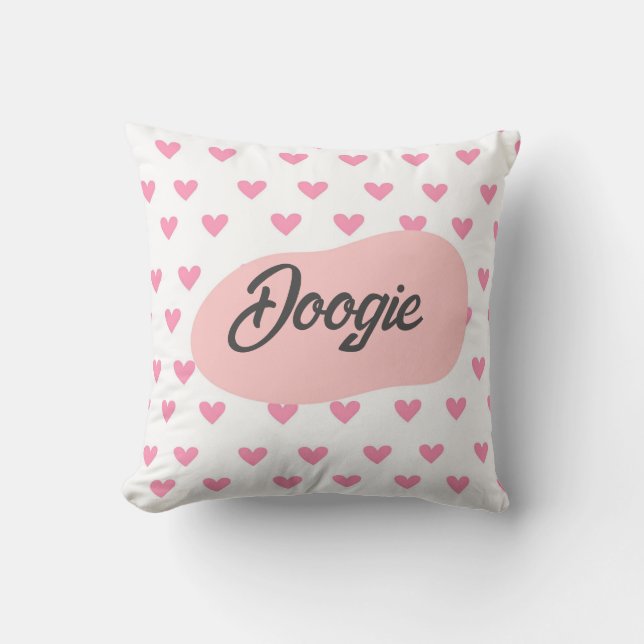 Custom name heart pattern throw Pillow (Front)