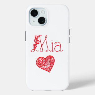 Custom Name & Heart – Personalised iPhone 15 Case