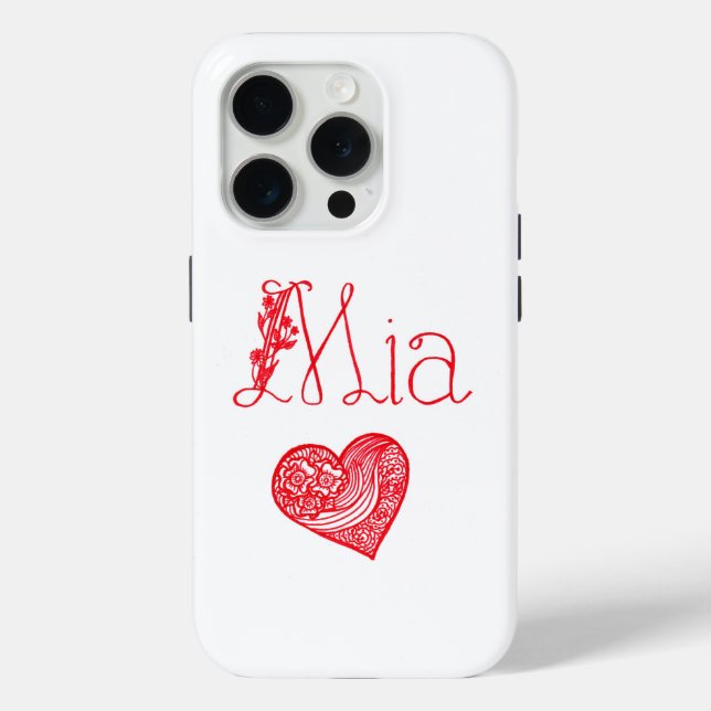 Custom Name & Heart – Personalised iPhone 15 Pro C Case-Mate iPhone Case (Back)