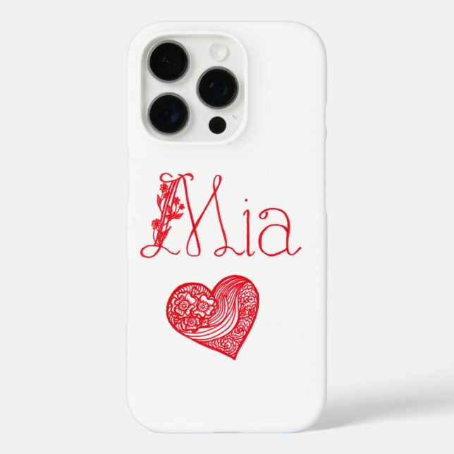 Custom Name & Heart – Personalised iPhone 16 Pro C Case-Mate iPhone Case (Back)