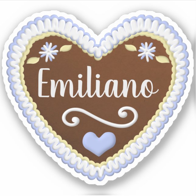 Custom Name Heart Shape Gingerbread Cookie (Front)