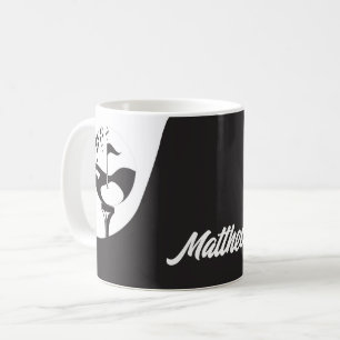 Custom Name Hello Black and White Golf Coffee Mug