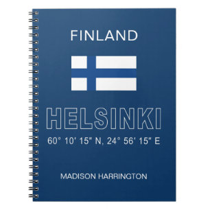 Custom Name Helsinki Coordinates Notebook
