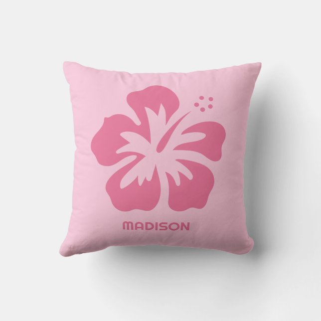 Custom Name Hibiscus Cushion (Back)
