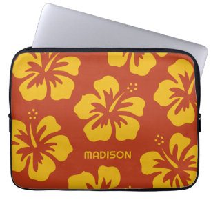 Custom Name Hibiscus Laptop Sleeve