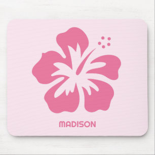 Custom Name Hibiscus Mouse Pad