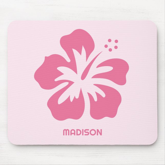 Custom Name Hibiscus Mouse Pad (Front)