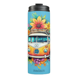 Custom Name Hippie Van Thermal Tumbler