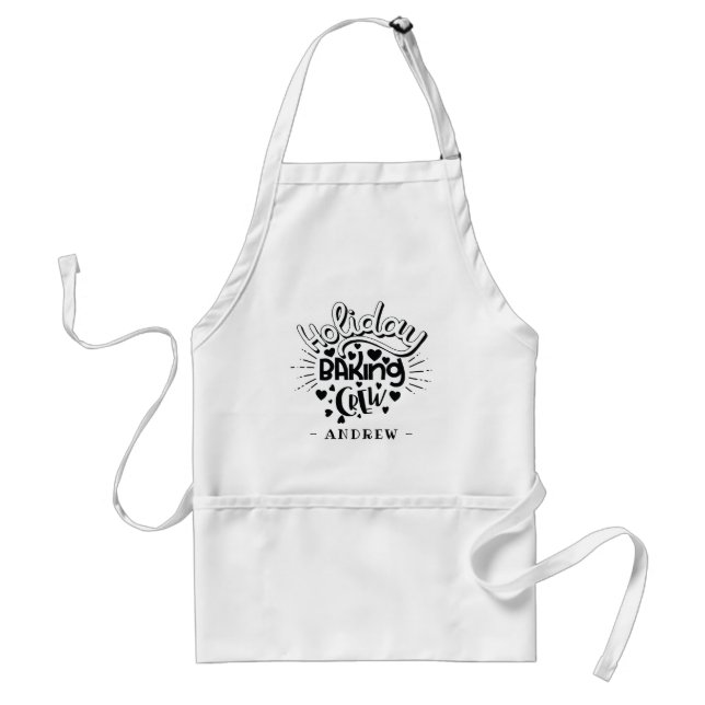 Custom Name Holiday Baking Crew Christmas Standard Apron (Front)
