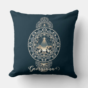 Custom Name Holy Star of Wonder Ornamental Mandala Cushion