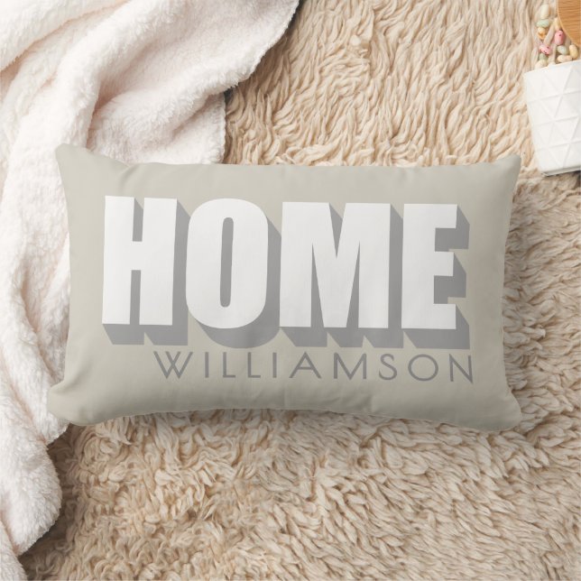Custom Name Home Modern Minimalist Stone Sand Lumbar Cushion (Blanket)