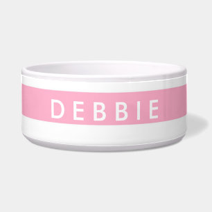 Custom name horizontal stripes pink & white