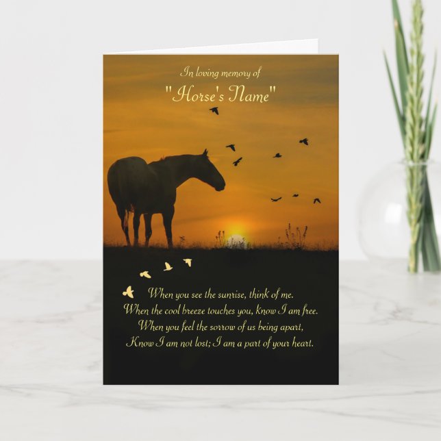 Custom Name Horse Sympathy Card (Front)