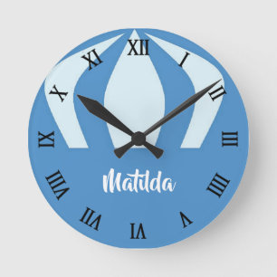 Custom name hot air balloon round clock